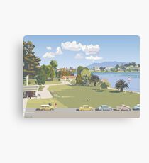 Hamilton Lake, New Zealand 1966 by Terry Moyle Canvas Print