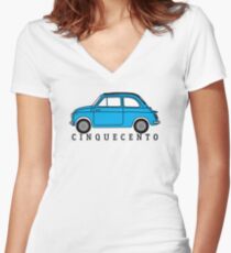 Cinquecento (lt blue) Women's Fitted V-Neck T-Shirt
