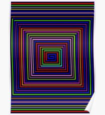 Quadratische Spirale von Farben Poster