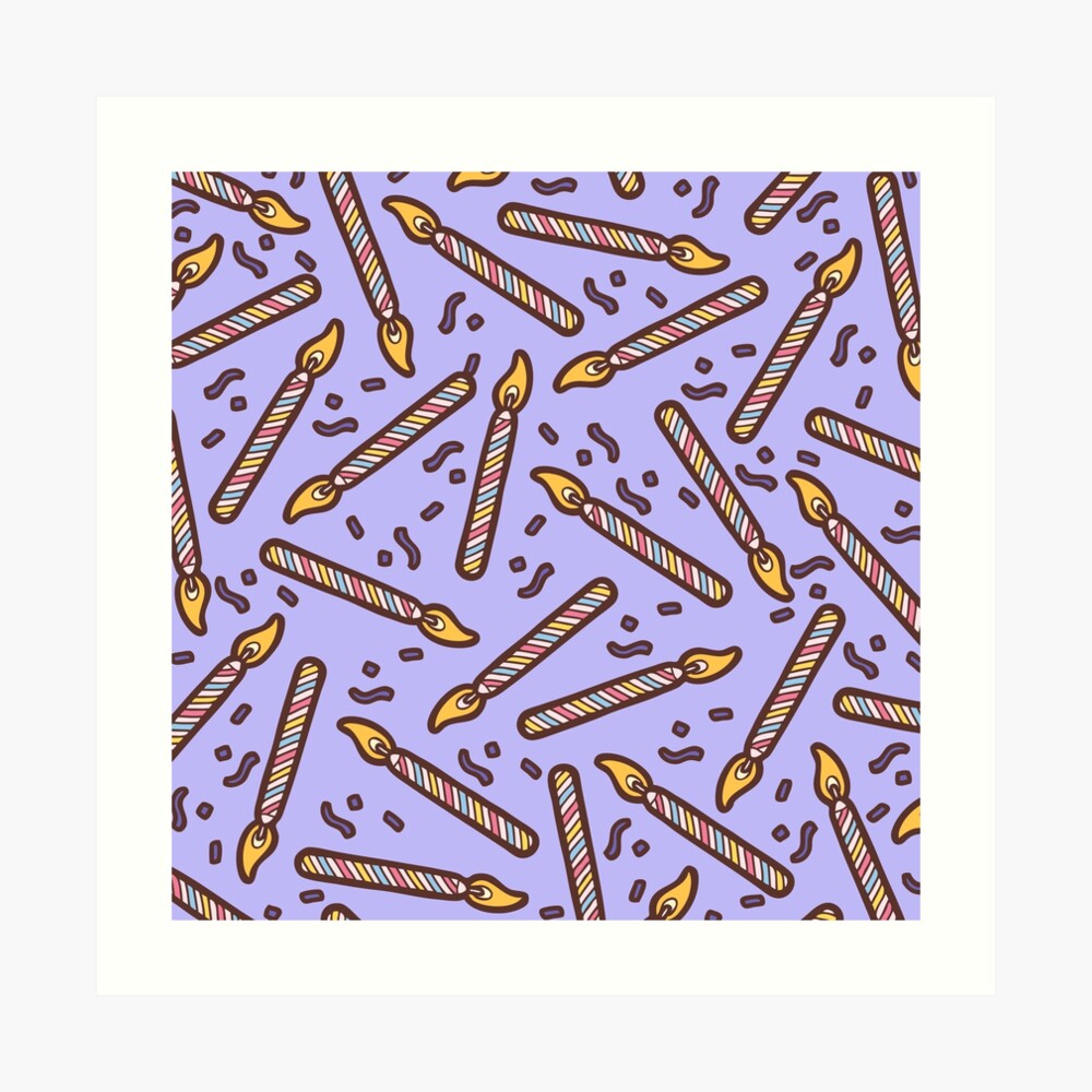 Celebration Candles Pattern Art Print