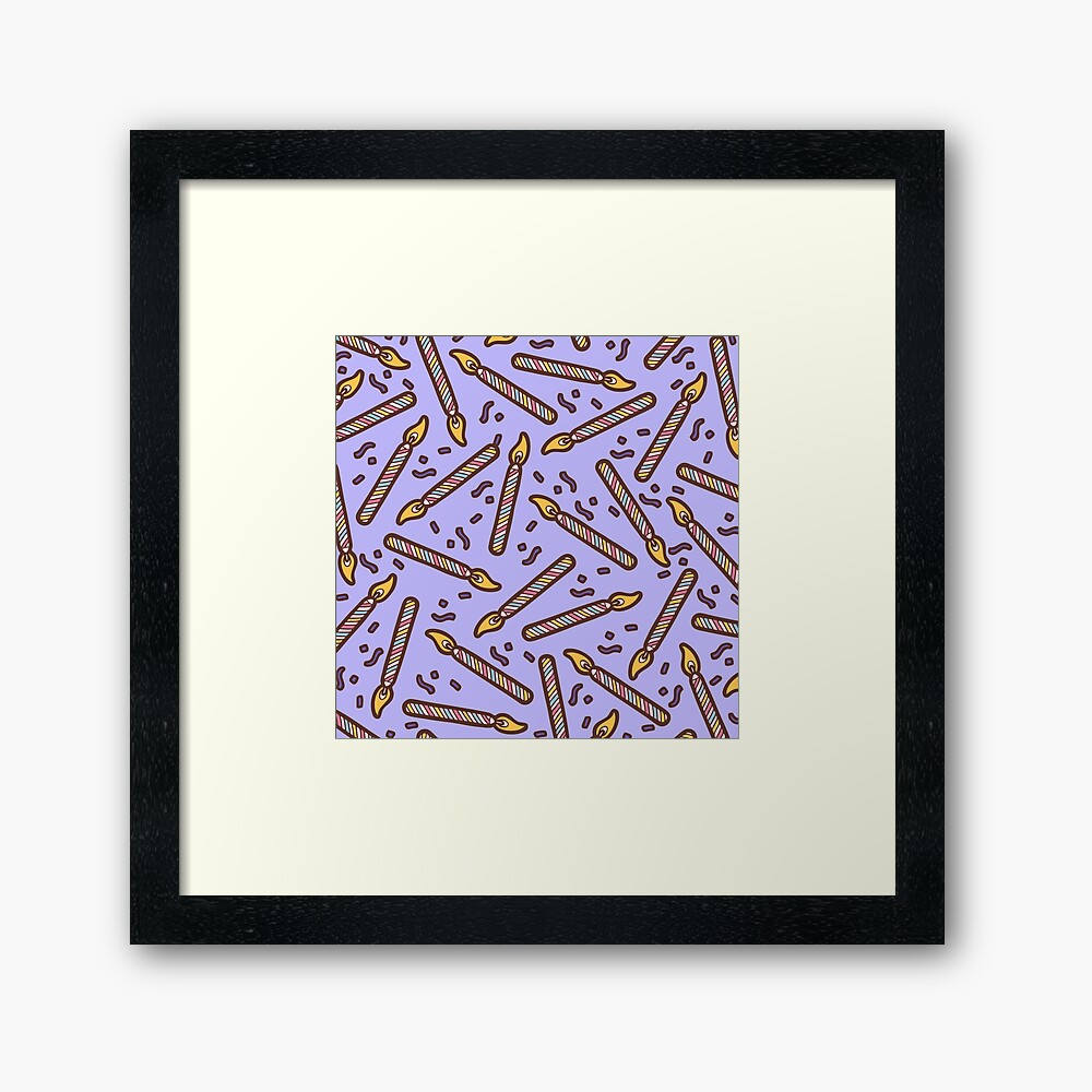 Celebration Candles Pattern Framed Art Print