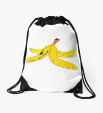 Banana Peel Cartoon - Cute Banana Art Drawing T-Shirt Pillow Sticker Drawstring Bag