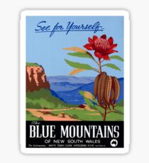 Australia Blue Mountains Restored Vintage Poster Sticker