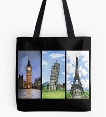 Landmark Towers - Big Ben - Eiffel Tower - Tower of Pisa Tote Bag