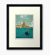 Venice Italy City of Water Retro Poster Framed Print