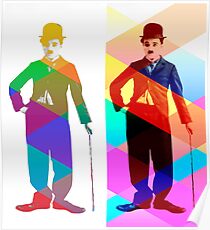 Charlie Chaplin Colorful Thinking Poster