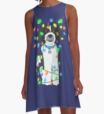 Christmas Lights Dog A-Line Dress