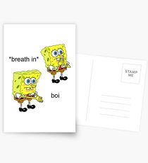 Spongebob Boi Meme Aufkleber, Postkarten