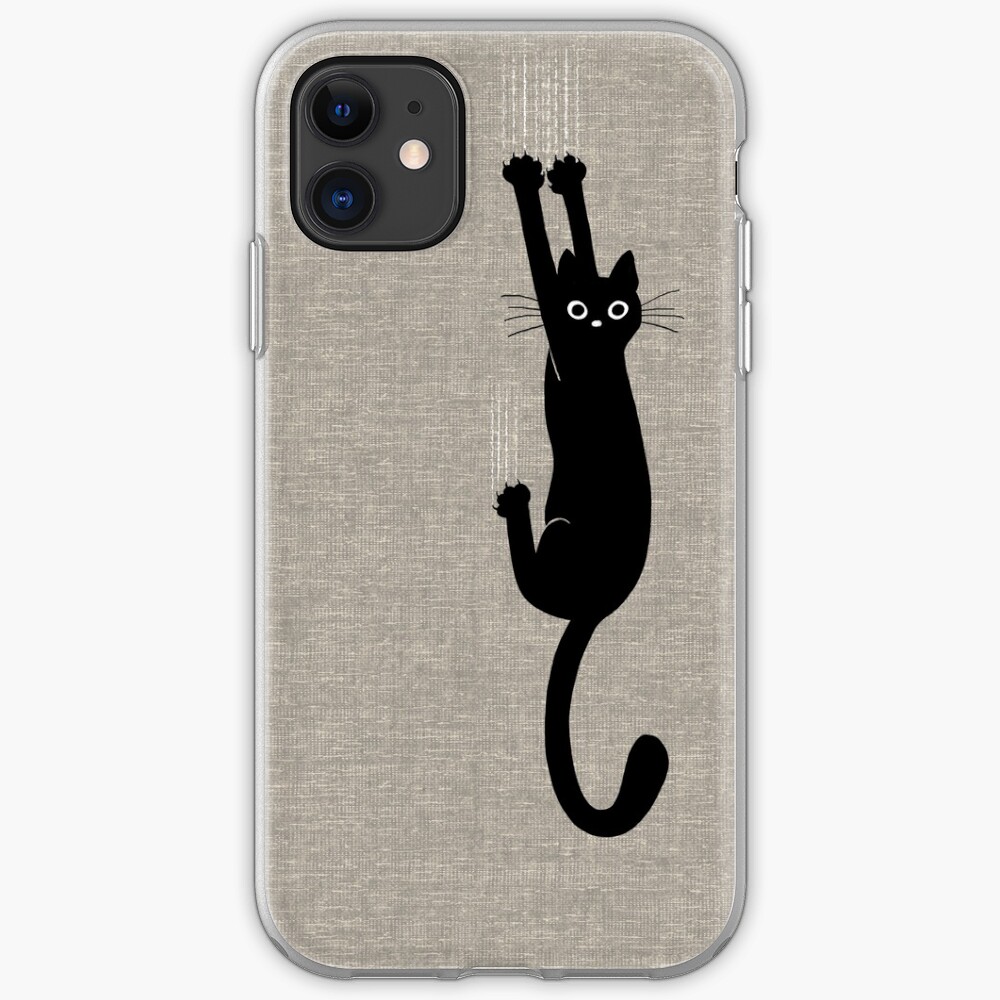 Black Cat Holding On iPhone Case & Cover