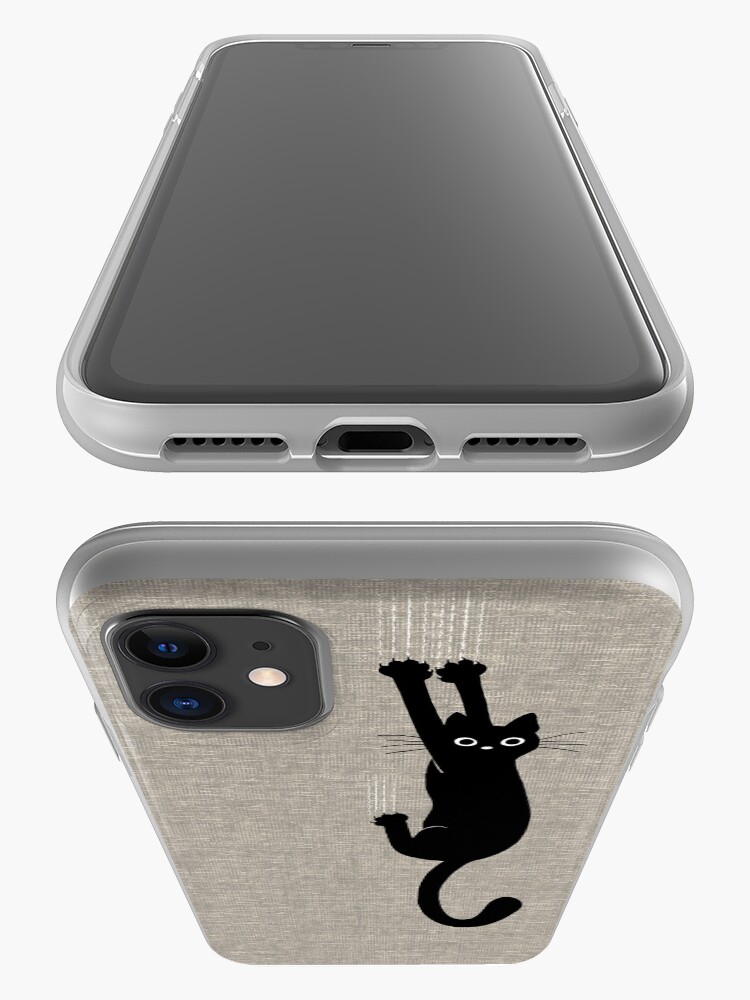 Alternate view of Black Cat Holding On iPhone Case & Cover