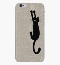 Black Cat Holding On iPhone Case