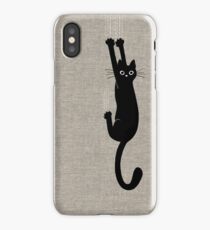 Black Cat Holding On iPhone X Case