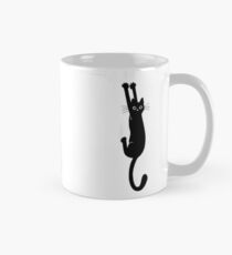 Black Cat Holding On Classic Mug