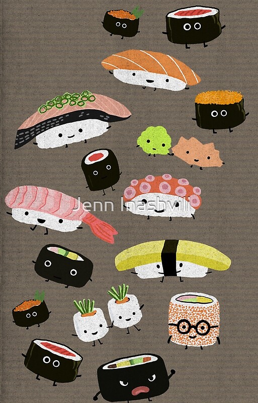 Kawaii Sushi Party By Jenn Inashvili Redbubble