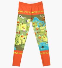 Waffle World Map Leggings