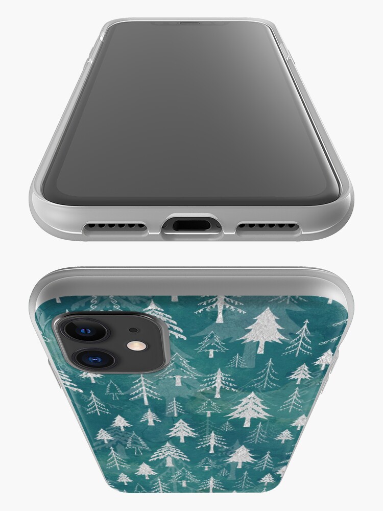 Alternate view of Christmas tree mix in arctic blues iPhone Case & Cover