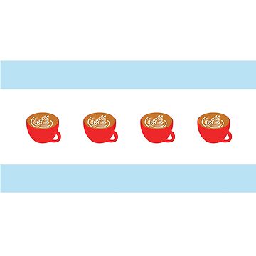Artwork thumbnail, Latte Chicago Flag by BrewjaCo