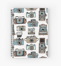 Hand drawn pattern with old fashioned cameras Spiral Notebook