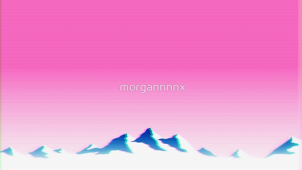 cute mountains on a pink background