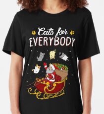 Cats For Everybody Funny Ugly Christmas Sweatshirt Slim Fit T-Shirt