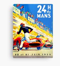 "MANS" 24 Hour Grand Prix Auto Race Metal Print