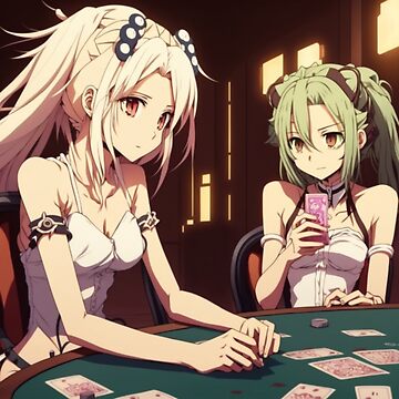 Wallpaper : anime girls, forever 7th capital, long hair, lamp, sitting,  dress, arm support, looking back, bare shoulders, gloves, hair ornament,  bar, poker, drink, stockings, uniform, chair, table, red eyes, blonde,  closed