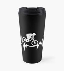 Mountain Bike Heartbeat - Cool Gift For Bike Travel Mug