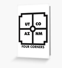 Four Corners - black and white Greeting Card