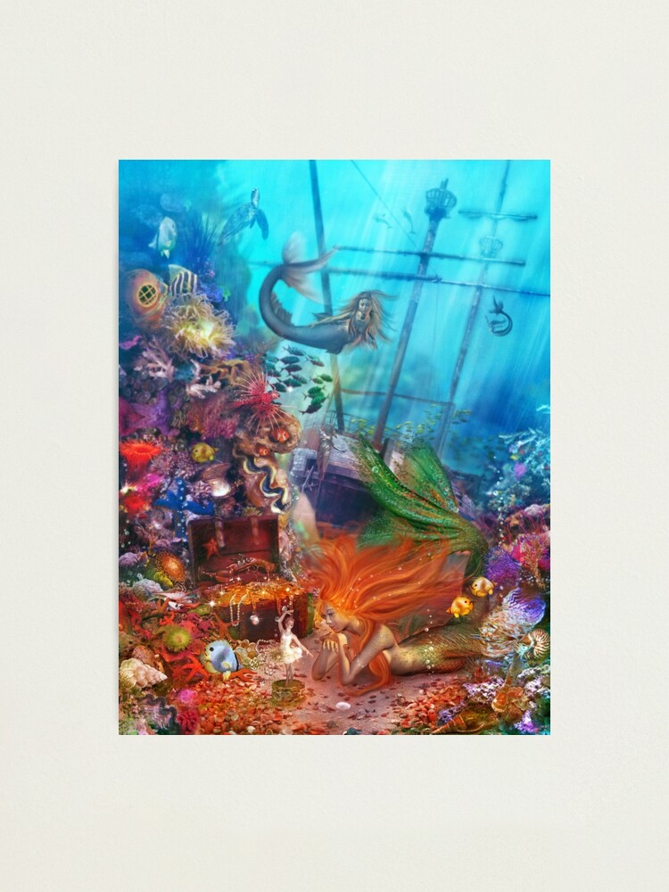 "The Mermaid's Treasure" Photographic Print by Foxfires | Redbubble