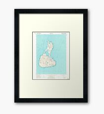 USGS TOPO Map Rhode Island RI Block Island 353243 1957 24000 Framed Print