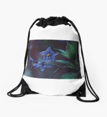 Flowers photography dark rain Drawstring Bag
