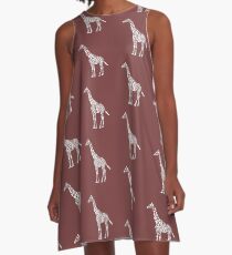 Hand drawn abstract giraffe A-Line Dress