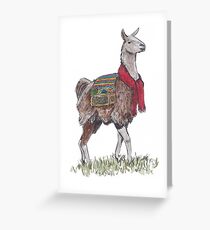 Lama der Garnbringer Grußkarte