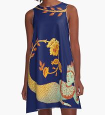 Flower Devi Green Goddess A-Line Dress