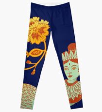 Flower Devi Green Goddess Leggings