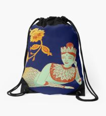 Flower Devi Green Goddess Drawstring Bag