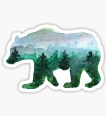Bear Silhouette - Misty Mountains Sticker