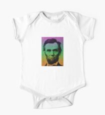 Abraham Lincoln Pop Art Short Sleeve Baby One-Piece