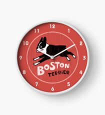 Boston Terrier Retro Style Clock