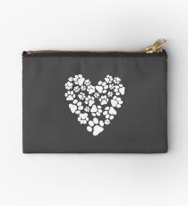 Dog Paw Prints Heart Studio Pouch