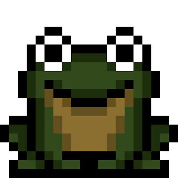 frog cartoon, pixelart 32x32 