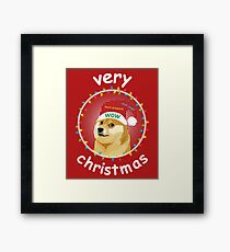 Doge Very Christmas Framed Print