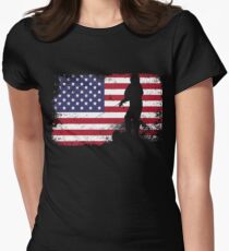 american flag fishing - usa fishing Women's Fitted T-Shirt
