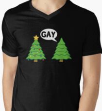 Gay Christmas Tree Funny Xmas Holiday V-Neck T-Shirt