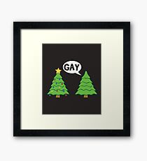 Gay Christmas Tree Funny Xmas Holiday Framed Print