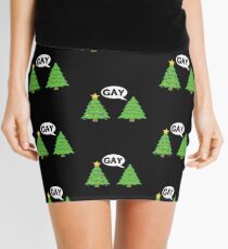 Gay Christmas Tree Funny Xmas Holiday Mini Skirt