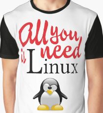 Geek Nerd - All you need is linux love Graphic T-Shirt