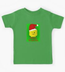 Merry Christmas Santa Minifig by Customize My Minifig Kids Tee