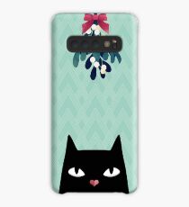 Mistletoe? (Black Cat) Case/Skin for Samsung Galaxy