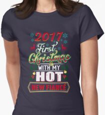 First Christmas With Hot New Fiance Engaged Couple Women's Fitted T-Shirt
